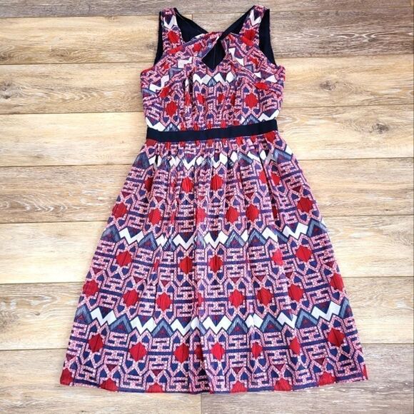 Adrianna Papell summer dress size 6 patriotic BBQ party 4th of July - Picture 1 of 10